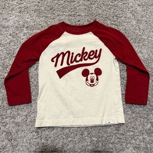 GAP Kids Mickey Mouse Raglan Tee - Red and Cream